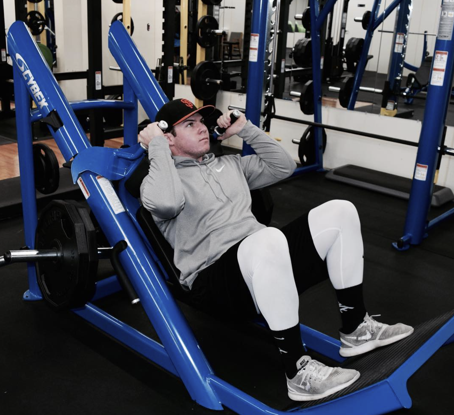 Strength machine in use